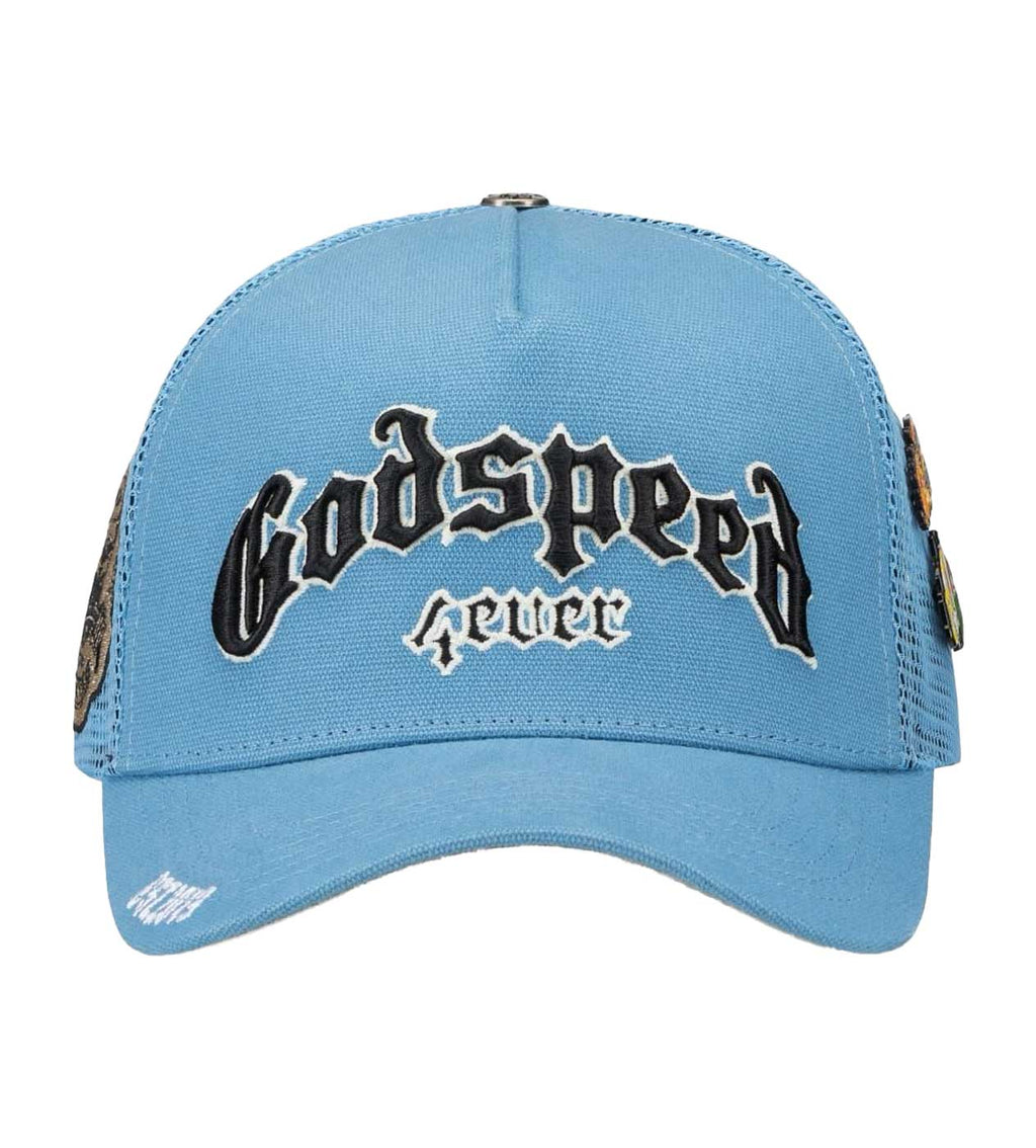 Godspeed Forever Trucker Hat Baby Blue