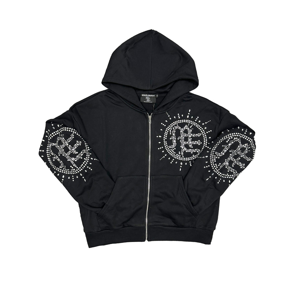 ‘Eclipse’ Black Rhinestone Hoodie