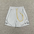 Rhude Outline Print Light Grey Nylon Shorts