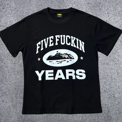 Corteiz "Five Fuckin Years" Anniversary T-Shirt – Black | Rare Streetwear