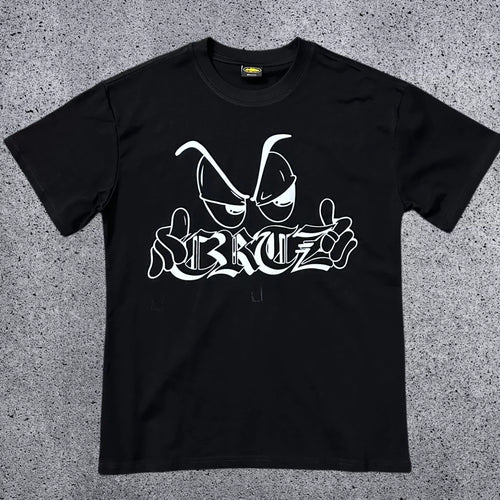 Corteiz "CRTZ" Cartoon Eyes Graphic T-Shirt – Black | Authentic Streetwear