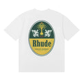 Rhude Vintage Oval Crest Back Logo White Oversized T‑Shirt