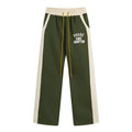 RHUDE East Hampton Color‑Block Wide Leg Sweatpants Olive Green